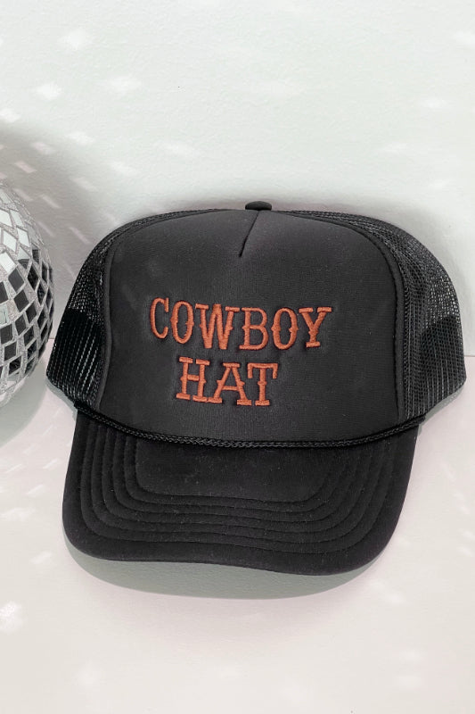 trucker hat "cowboy hat" - black