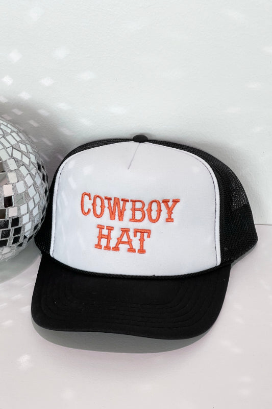 trucker hat "cowboy hat" - black/white