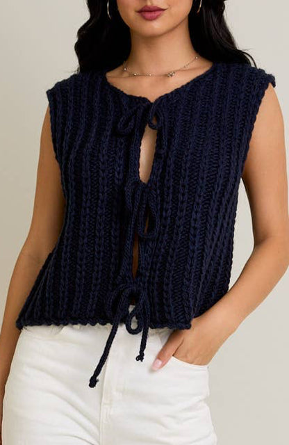 campbell sweater vest - navy