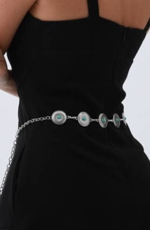 taos chain belt – antique silver