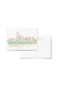 austin skyline reflection postcard