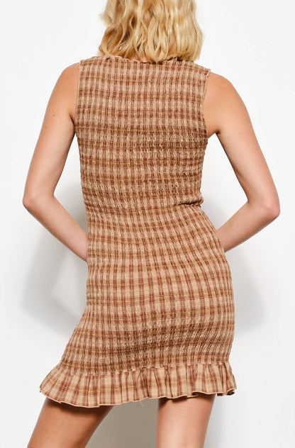 harper mini dress - brown
