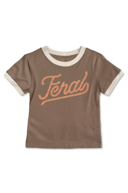 kid's feral vintage ringer - brown