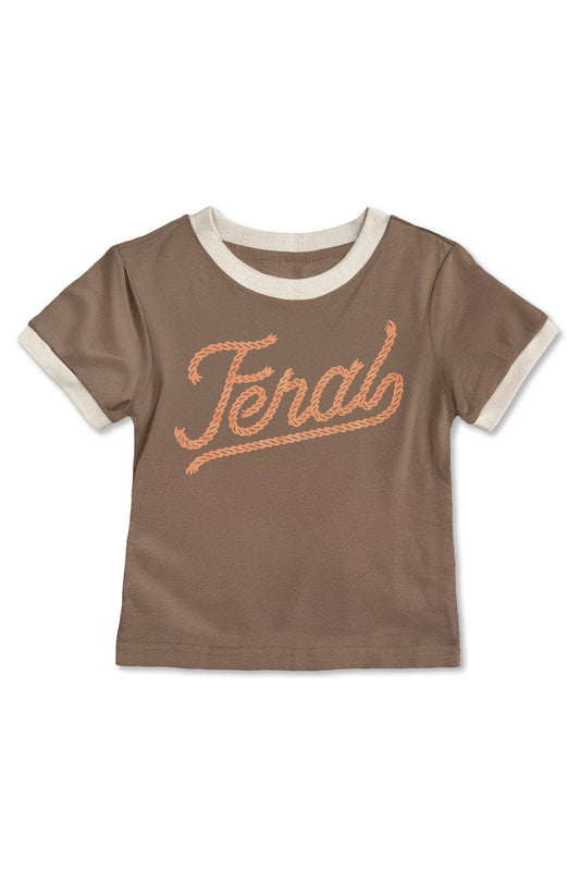 kid's feral vintage ringer - brown