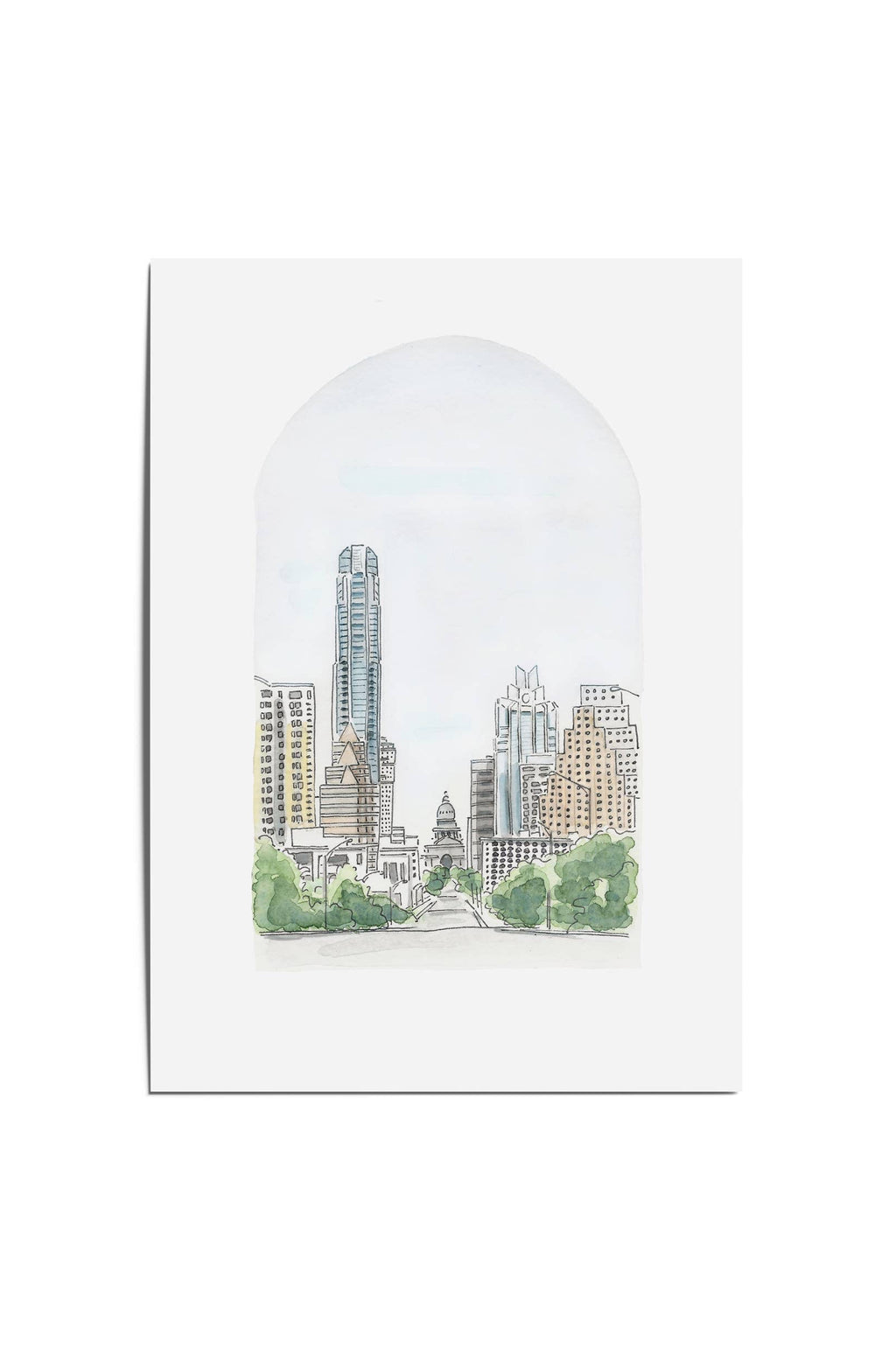 arch downtown postcard