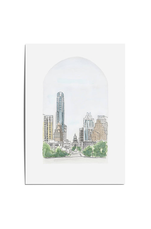 arch downtown postcard