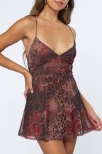 amara dress  - burgundy/brown