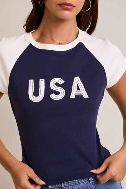 usa tee - navy