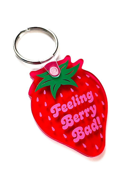 feeling berry bad strawberry keychain