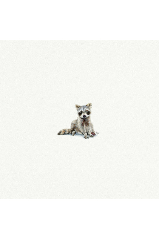 tiny watercolor print - raccoon