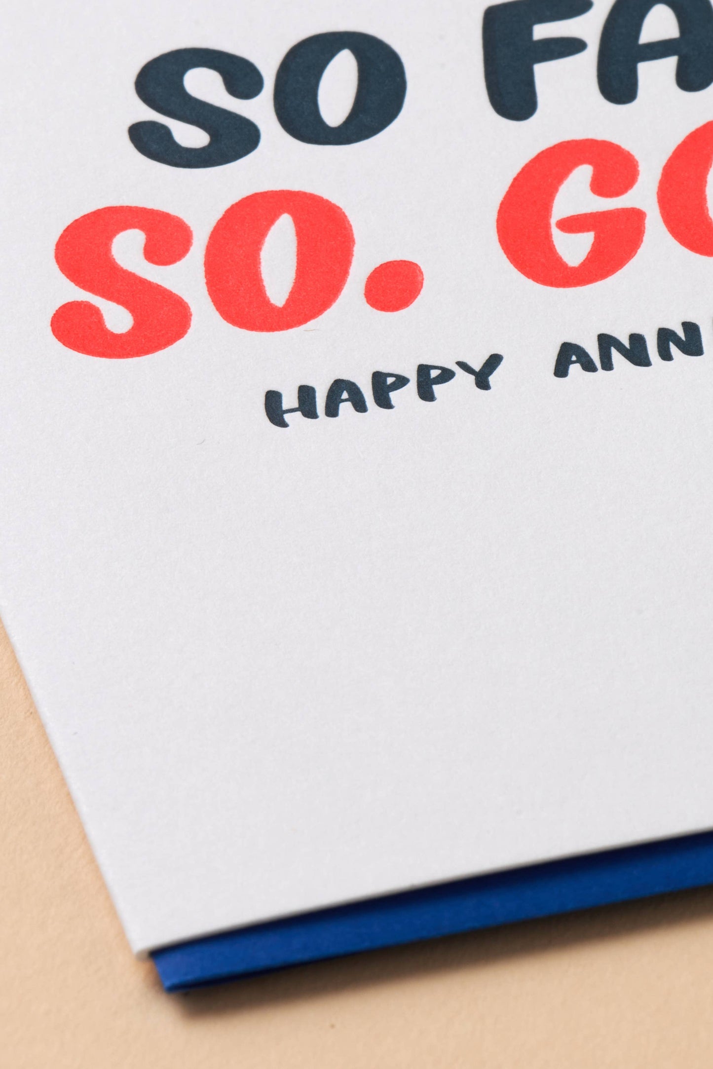 so far, so good letterpress card