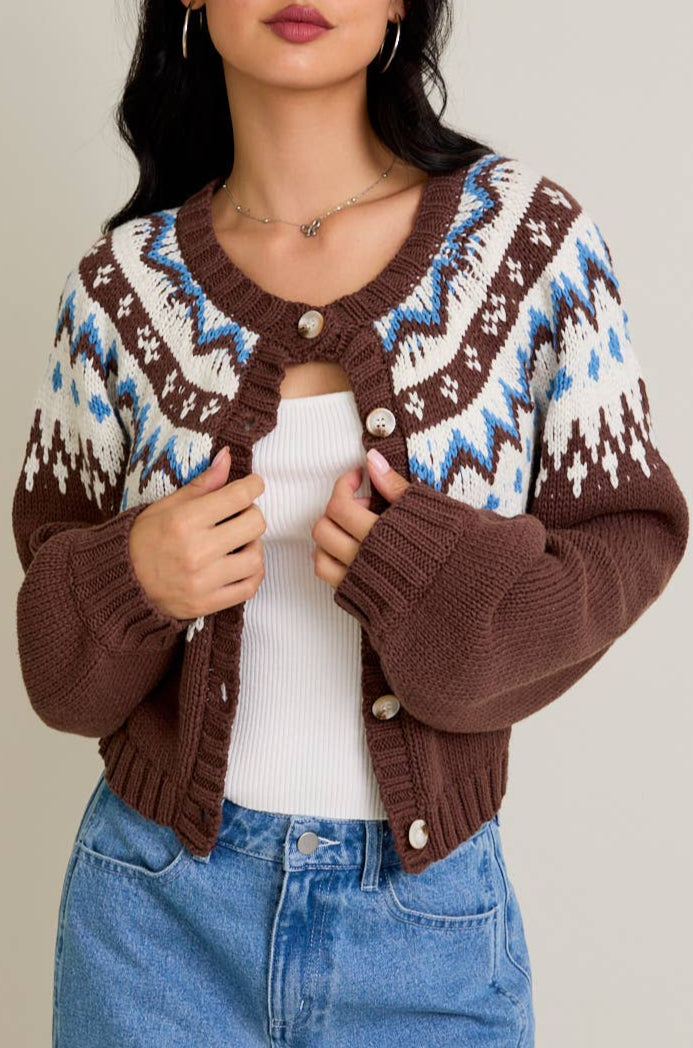 chandler cardigan - brown (FINAL SALE)