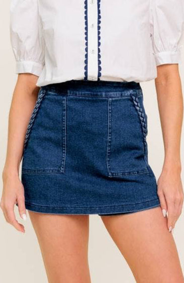 kyla skort - dark wash