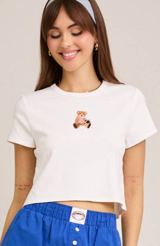 cute quarterback tee - white