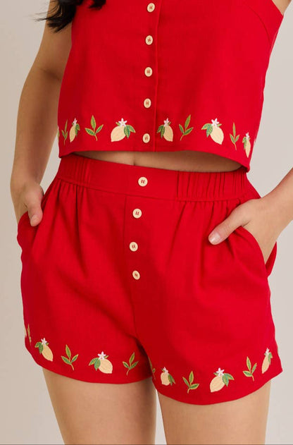 rylee shorts - red (FINAL SALE)