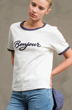 bonjour ringer tee - white/navy