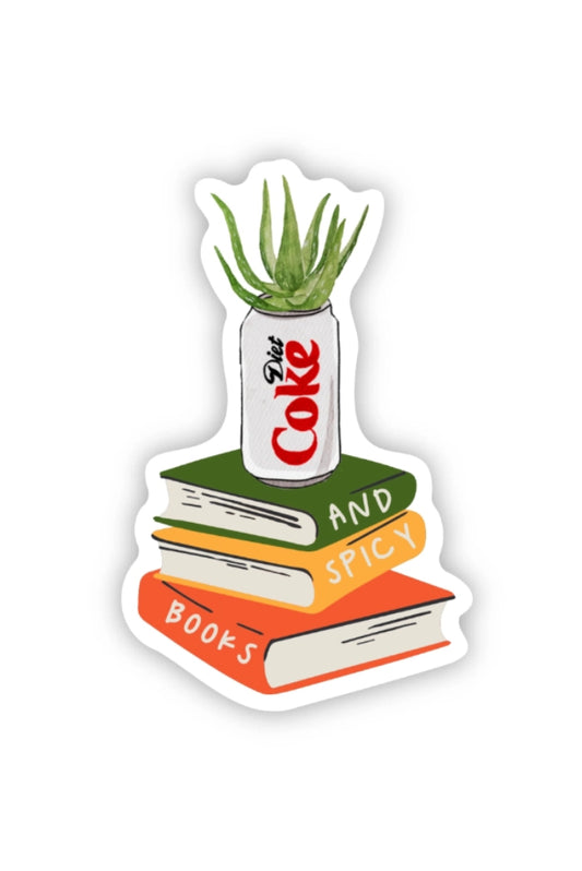 diet coke and spicy books sticker