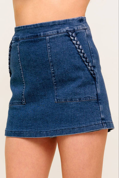 kyla skort - dark wash