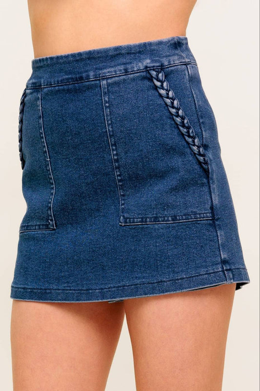 kyla skort - dark wash