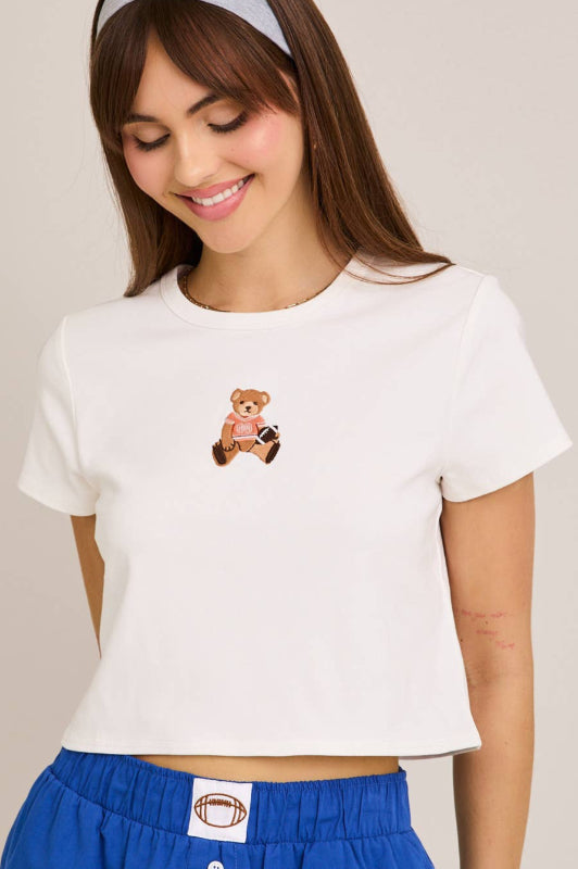 cute quarterback tee - white