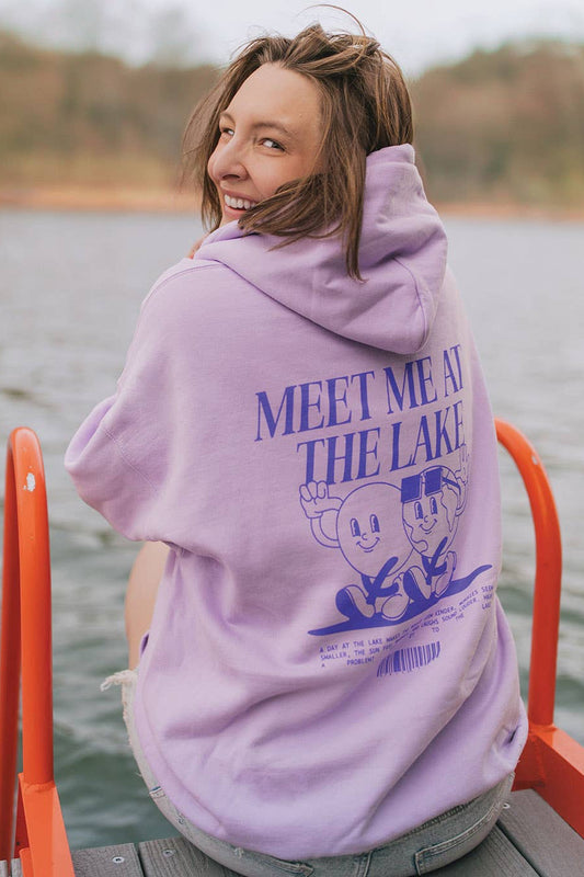 meet me at the lake hoodie - lilac