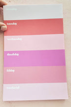 colorblock undated weekly planner notepad