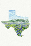 tiny watercolor print - texas bluebonnets