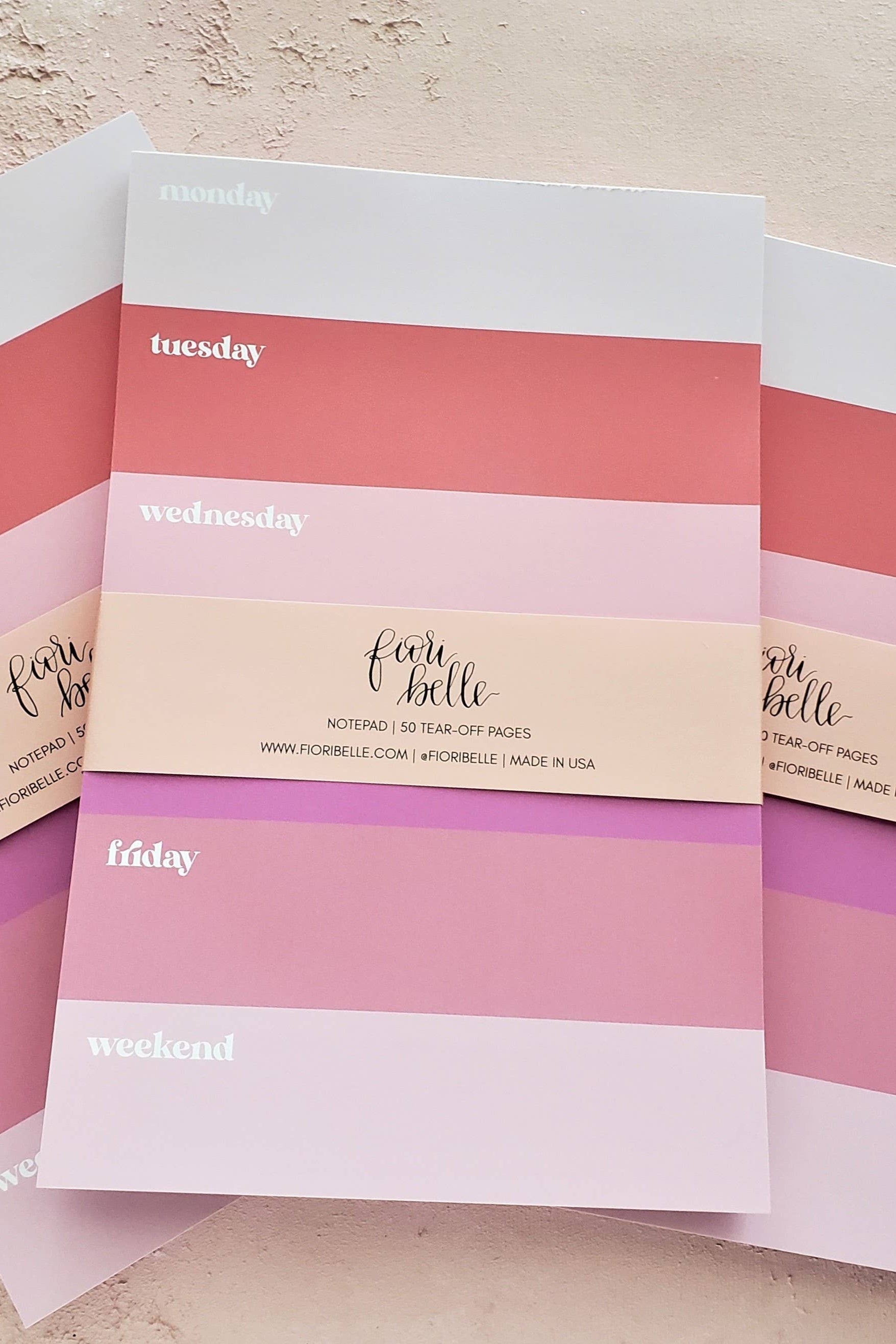 colorblock undated weekly planner notepad