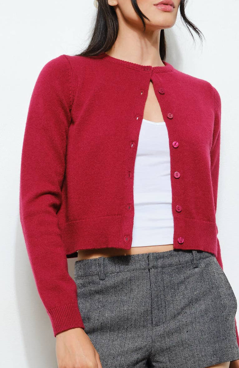 devyn cardigan - burgundy