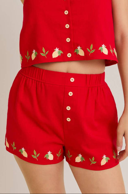 rylee shorts - red (FINAL SALE)
