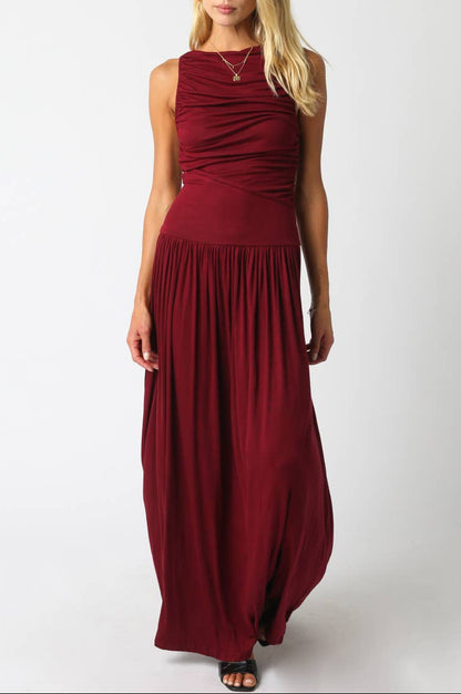 leni maxi dress - burgundy