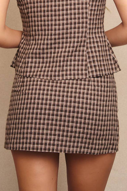 london skirt - tan & brown