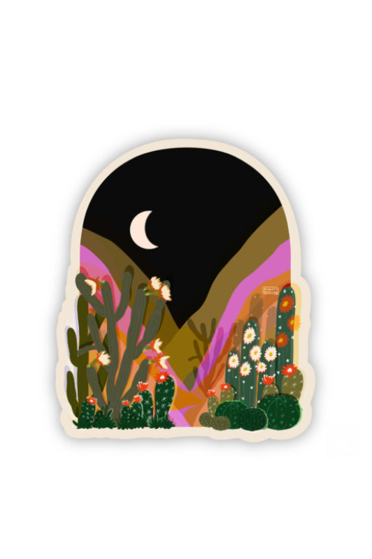 moonlit desert bloom sticker