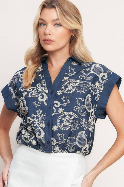 maggie top - dark denim