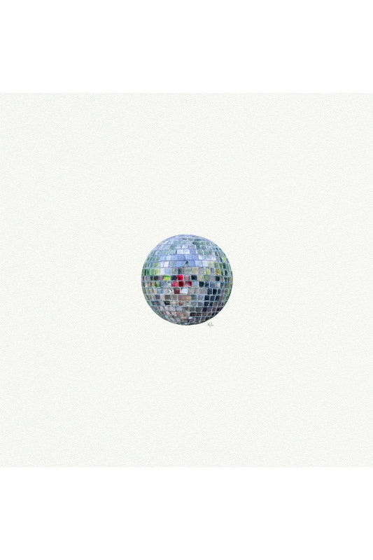 tiny watercolor print - disco ball