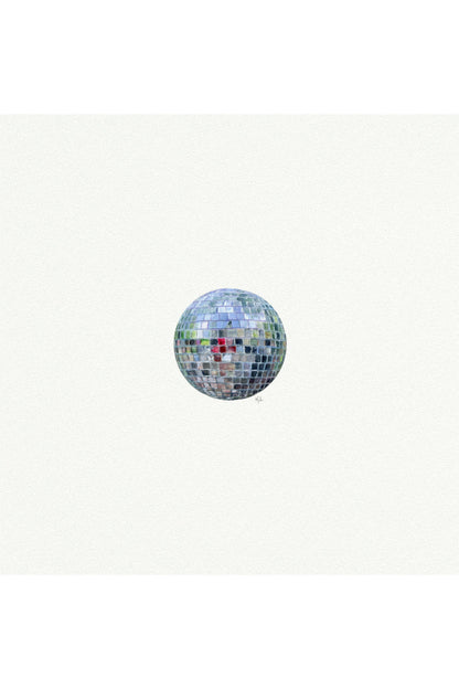 tiny watercolor print - disco ball