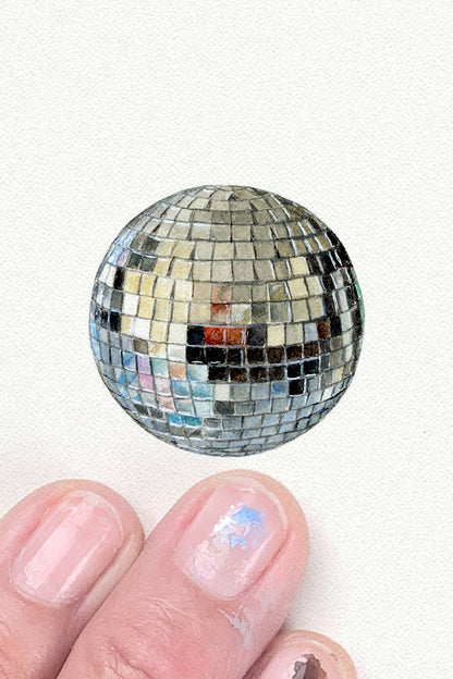 tiny watercolor print - disco ball