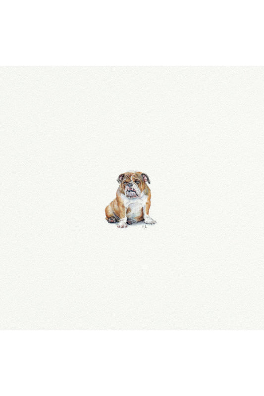 tiny watercolor print - bulldog