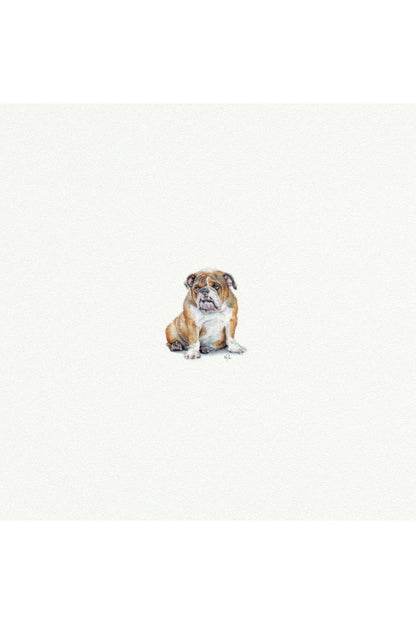 tiny watercolor print - bulldog