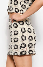 stevie skirt - black & ecru (FINAL SALE)