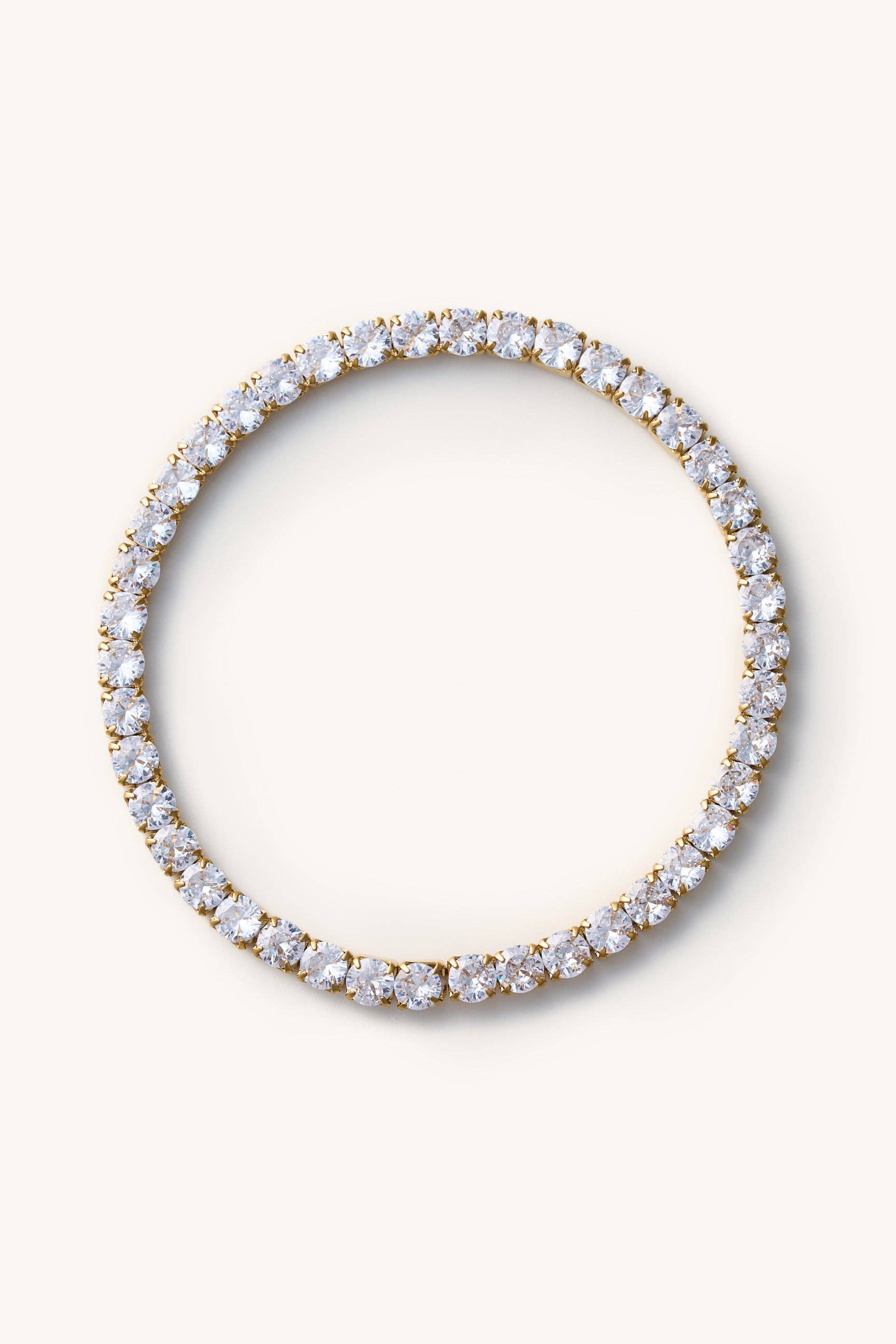 elastic tennis bracelet - gold