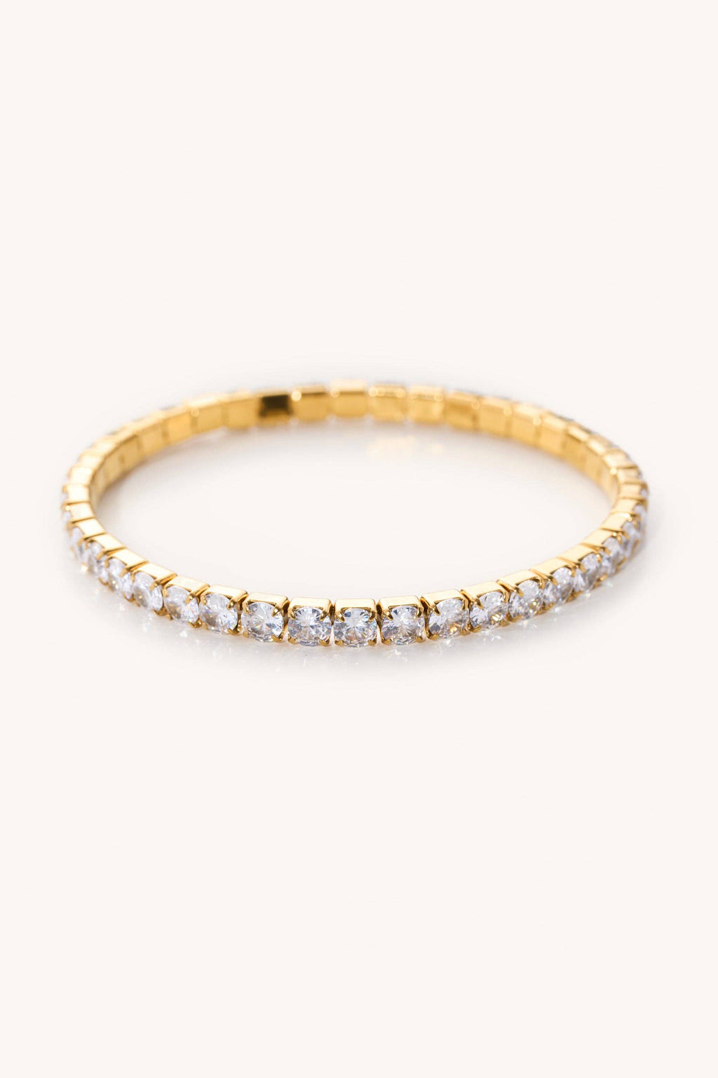 elastic tennis bracelet - gold