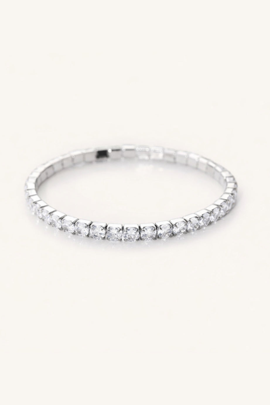 elastic tennis bracelet - silver