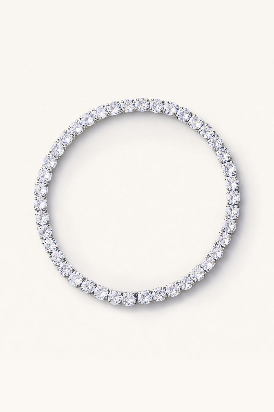 elastic tennis bracelet - silver