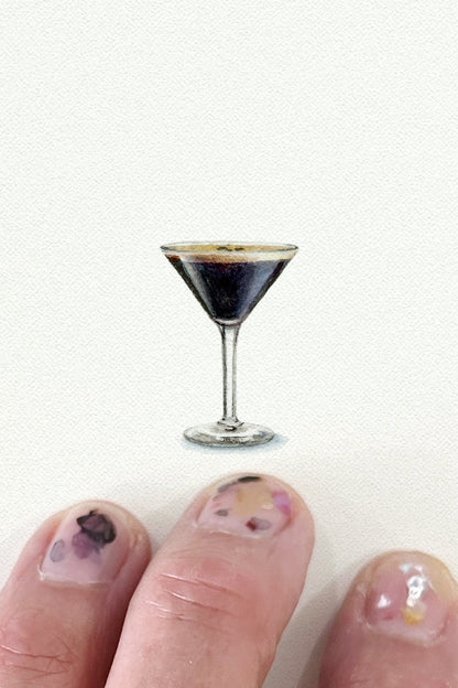 tiny watercolor print - espresso martini