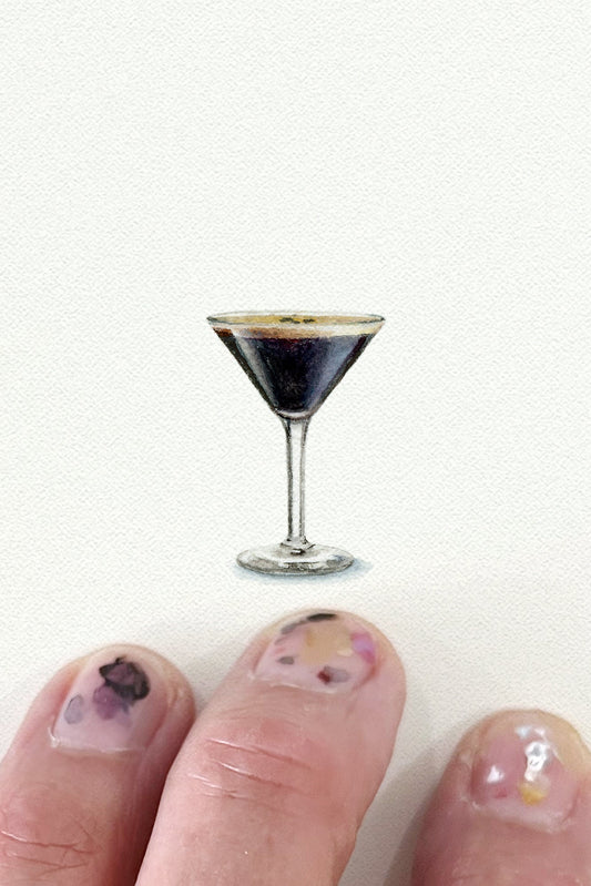 tiny watercolor print - espresso martini