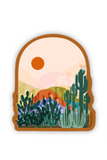 desert sunset cactus sticker