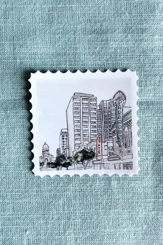 downtown stamp sticker