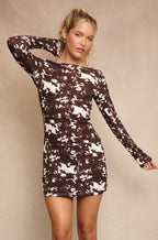 greta dress - brown