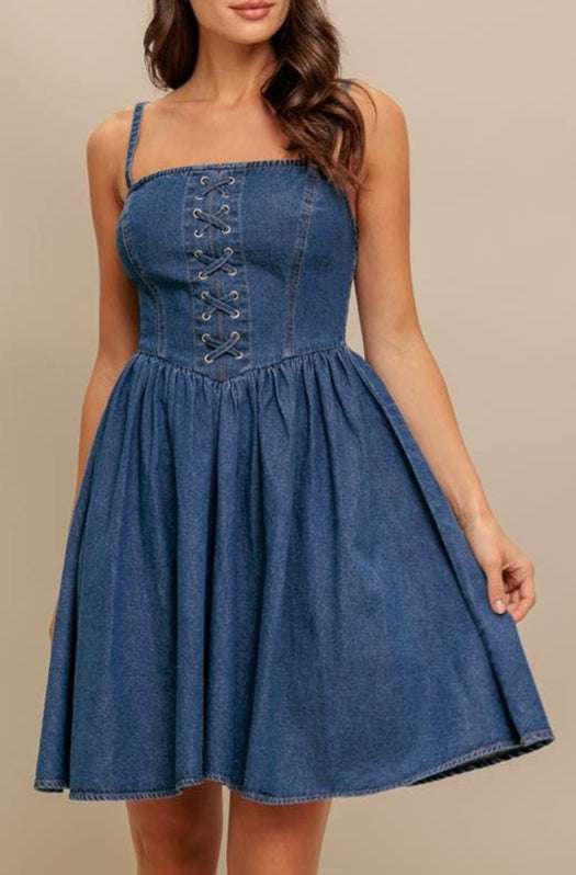 leona dress - indigo